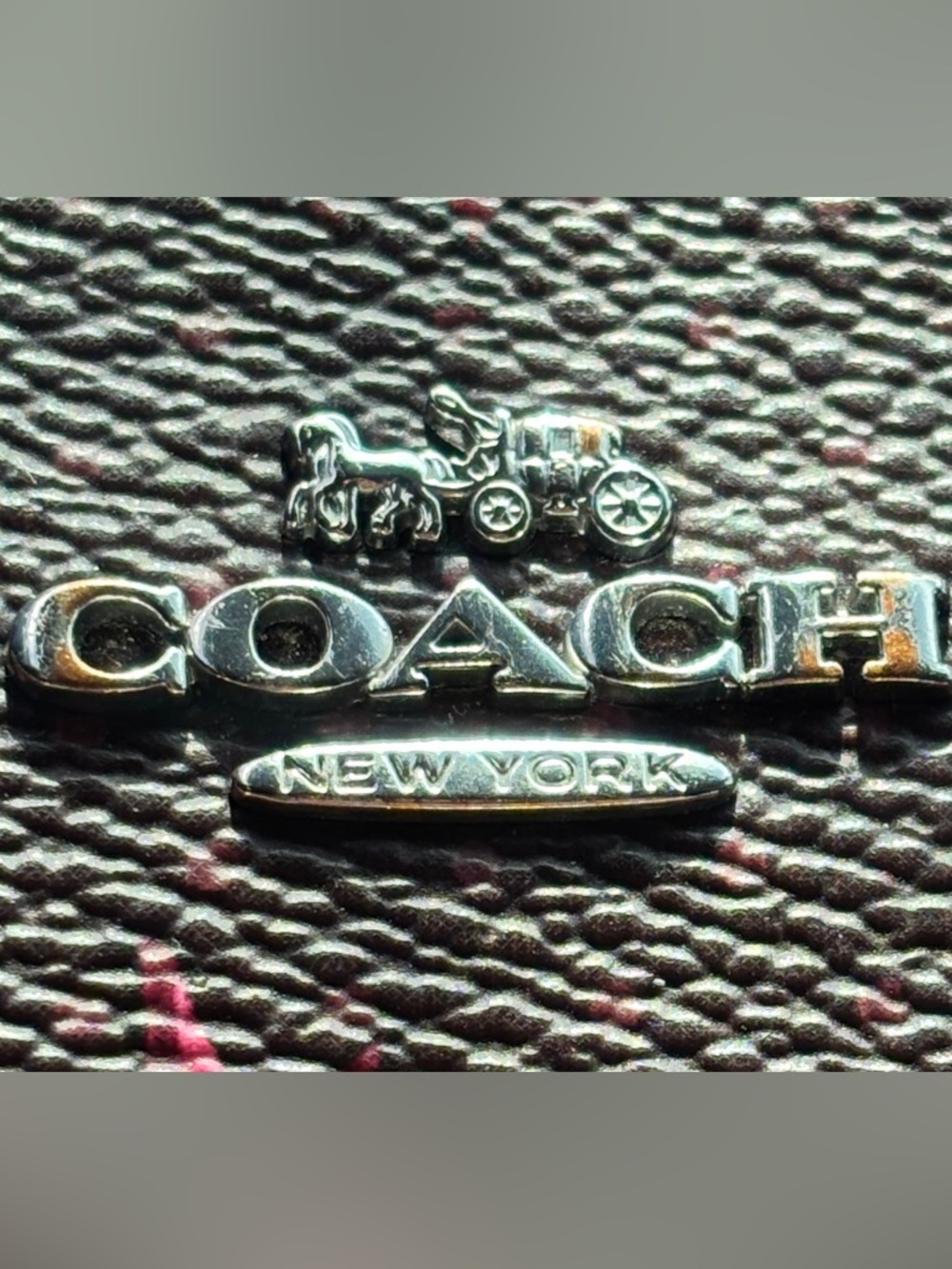 Coach pink bow zip around wallet
